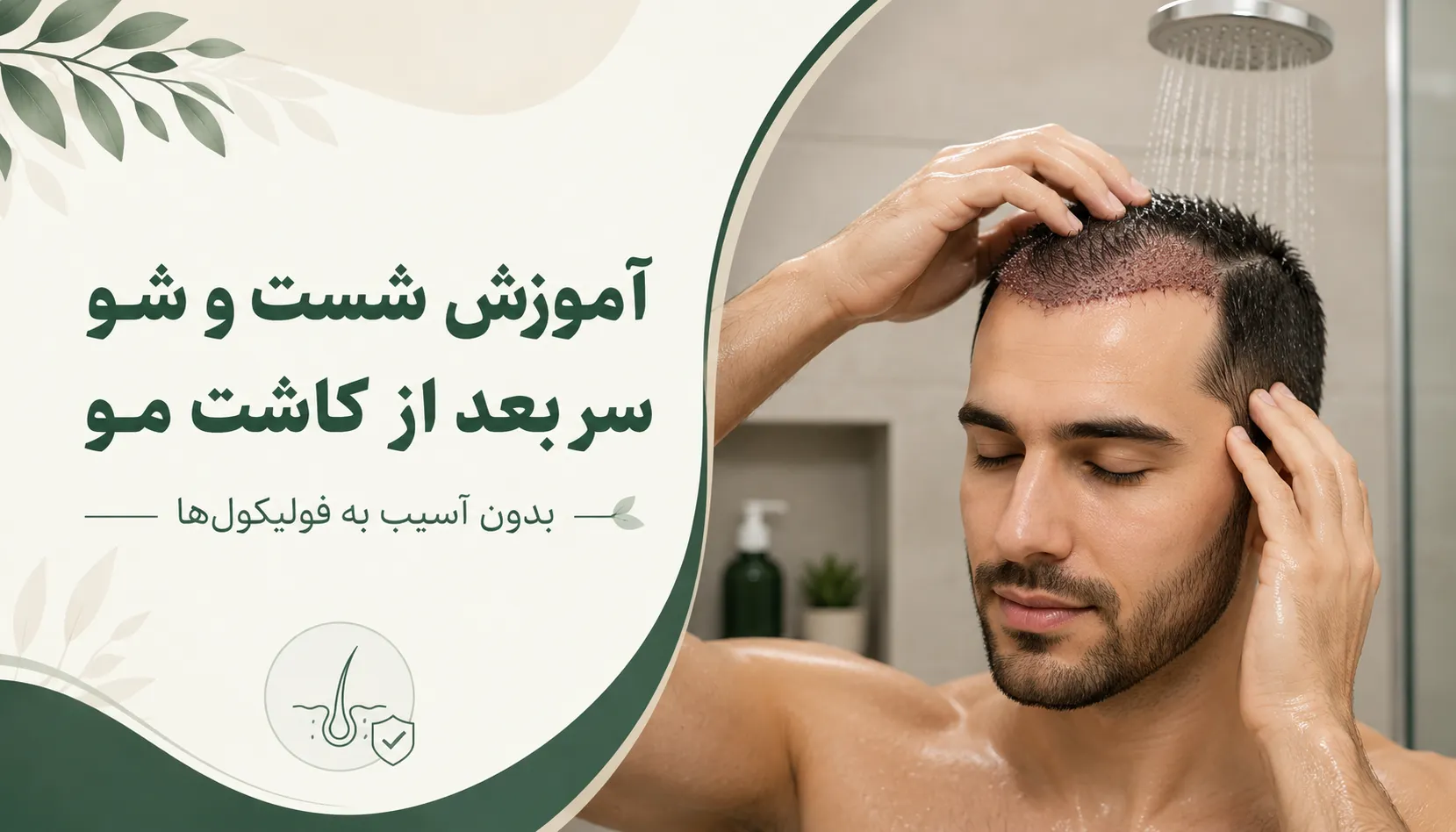 آموزش شست و شو سر پس از کاشت مو بدون آسیب به فولیکول‌ها