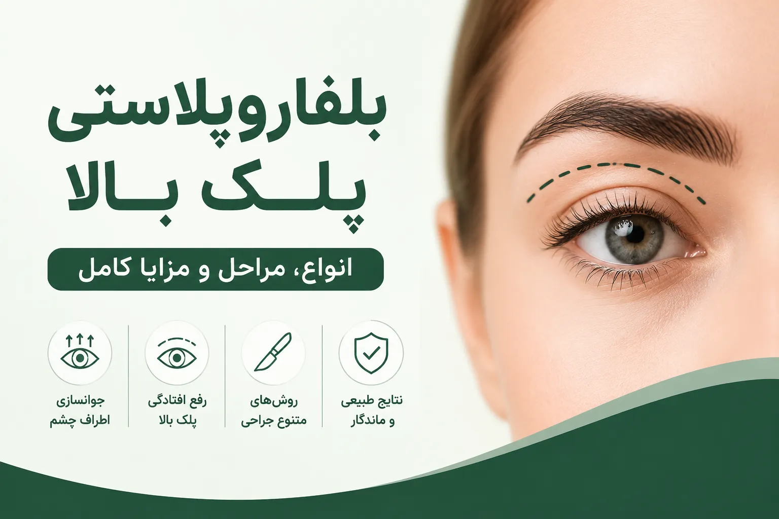بلفاروپلاستی پلک بالا انواع، مراحل و مزایا کامل