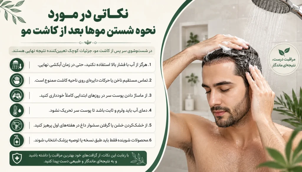نکاتی در مورد نحوه شستن موها بعد از کاشت مو