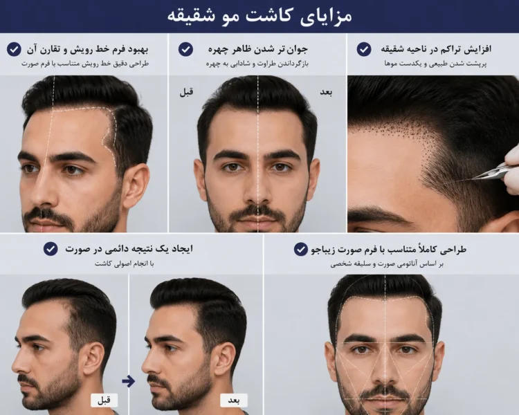مزایای کاشت مو شقیقه